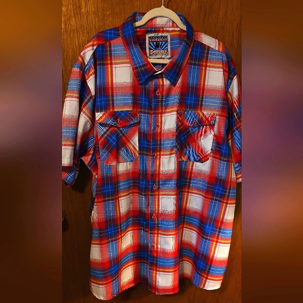 HALES SPEEDSHOP 4XL PATRIOT "DAREDEVIL" ~ SHORT SLEEVE FLANNEL